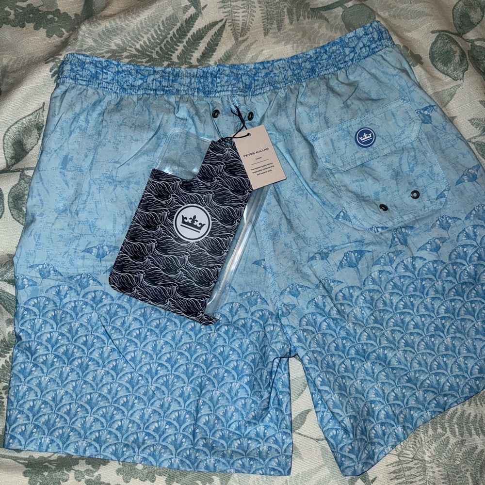 Peter Millar Blue Gradient Swim Trunks Quick-Dry